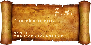Preradov Alvina névjegykártya
